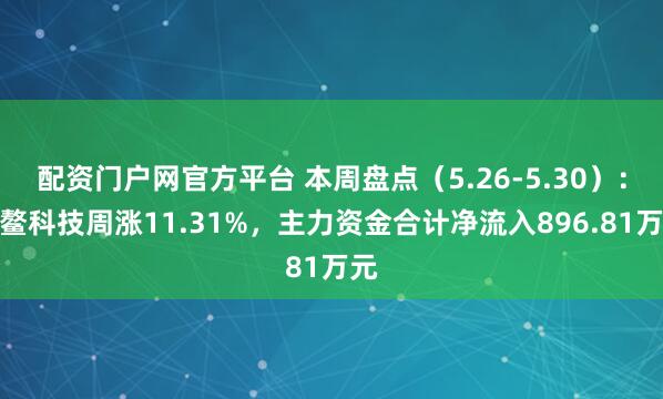 配资门户网官方平台 本周盘点（5.26-5.30）：古鳌科技周涨11.31%，主力资金合计净流入896.81万元